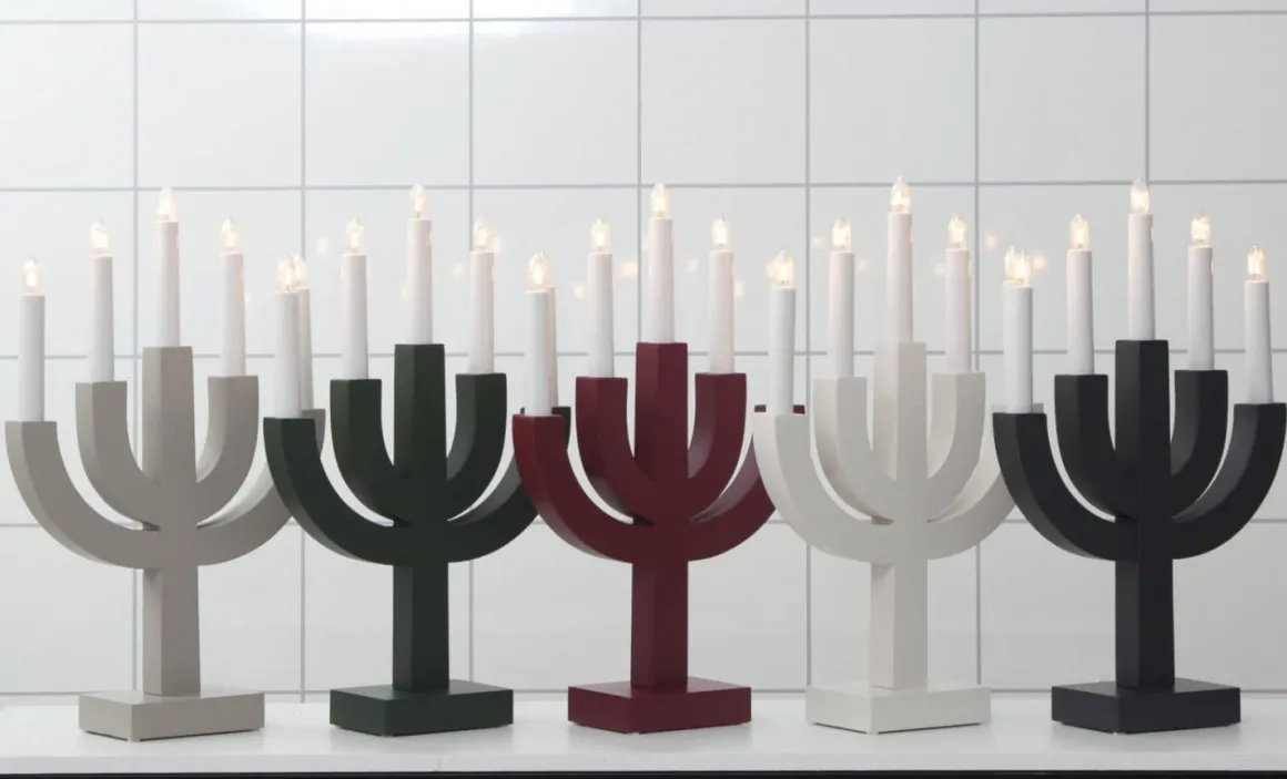 SELMA Träljusstake 25cm Grafitgrå