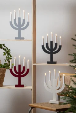 SELMA Träljusstake 25cm Röd