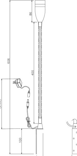 SENSILO Sänglampa Dimbar 37cm Tenn