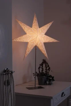 Sensy Stjärna på fot 78cm Vit