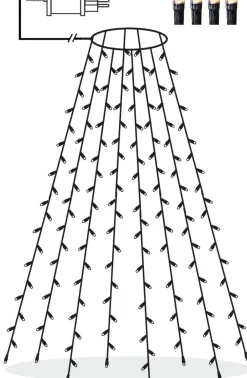 SERIE LED Julgransslinga 2m 160LED Varmvit/Svart IP44