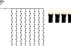 SERIE LED Ljusgardin Crispy Ice White 120L 200cm Svart