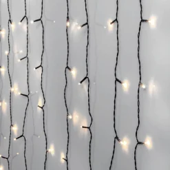 SERIE LED Ljusgardin Crispy Ice White 80L 130cm Svart