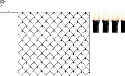 SERIE LED Ljusnät Crispy Ice White 200L 3m Svart