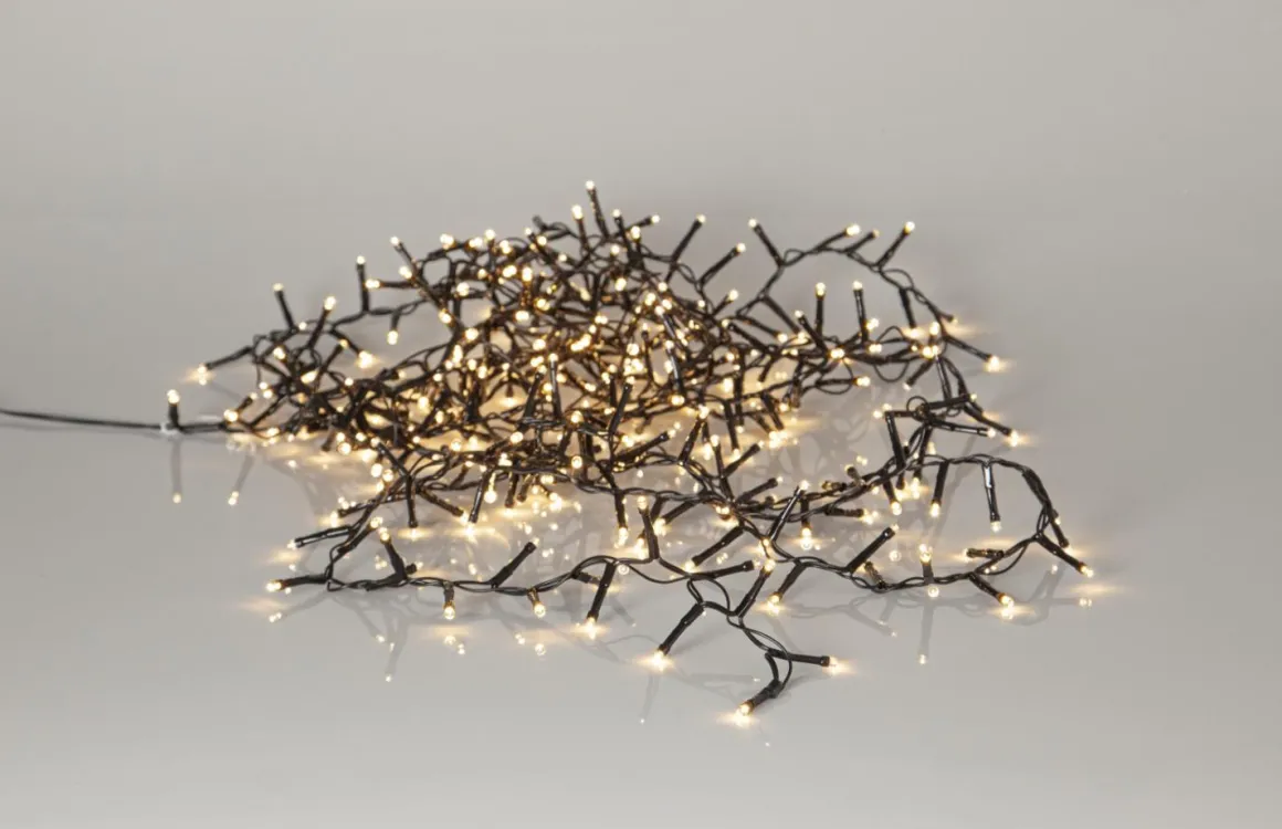 SHINY WARMWHITE Ljusslinga 24m 1200LED Varmvit/Svart IP44