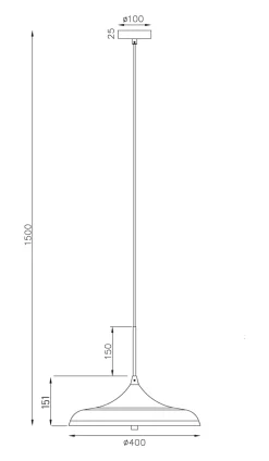SIGMA Taklampa LED 40cm Svart