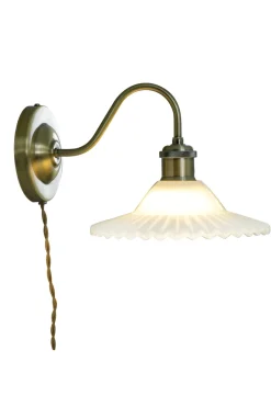 SILVIA Vägglampa 29cm Antik/Opalvit