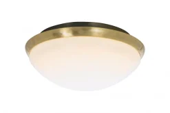 SIRACUSA LED-Plafond Bad 25cm Matt Mässing/Opalvit IP44