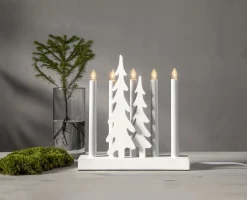 SKOG Ljusstake 5L 27cm LED Vit