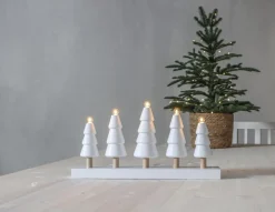 SKOG Ljusstake 5L 46cm Vit