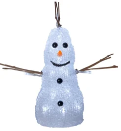 Snögubbe 20 cm Crystaline Dekorationsfigur Vit