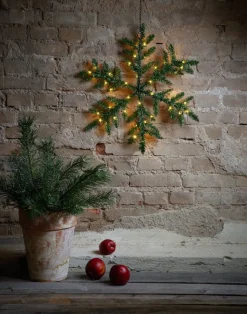 SNOWFLAKE Krans Batteri 63cm 42LED Grön IP44