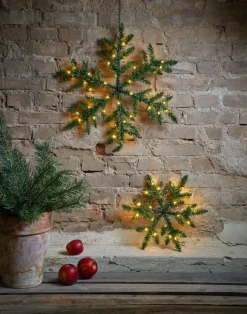 SNOWFLAKE Krans Batteri 63cm 42LED Grön IP44