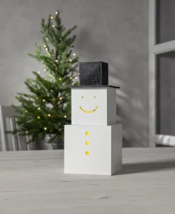 SNOWMAN Dekorationsfigur Batteri 29,5cm Vit