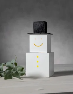SNOWMAN Dekorationsfigur Batteri 29,5cm Vit