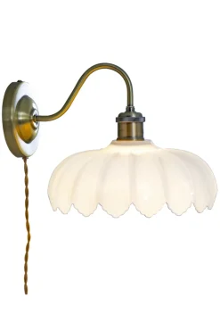 SOFIA Vägglampa 25cm Antik/Opalvit