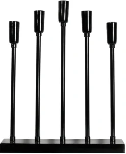 SOFT CHRISTMAS Ljusstake 5L Top 34cm Svart