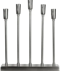 SOFT CHRISTMAS Ljusstake 5L Top 34cm Krom