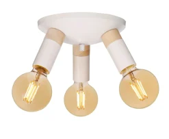 SPARTAN WOOD Plafond Rund 3L 20cm Vit/Natur