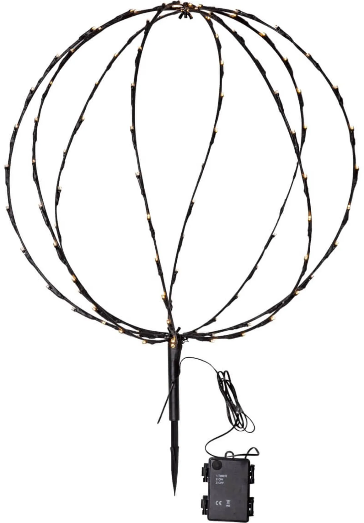 SPHERE Utomhusdekoration Batteri 64cm Svart