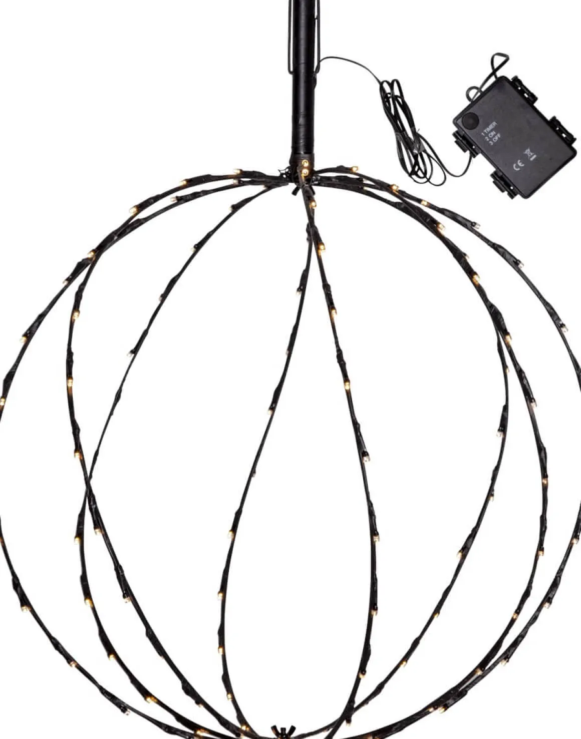 SPHERE Utomhusdekoration Batteri 64cm Svart