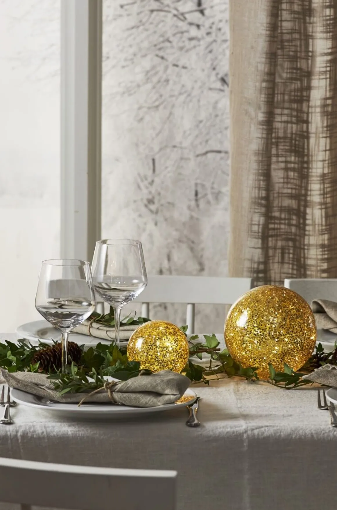 STAR FALL Glasdekoration Batteri 15cm Guld