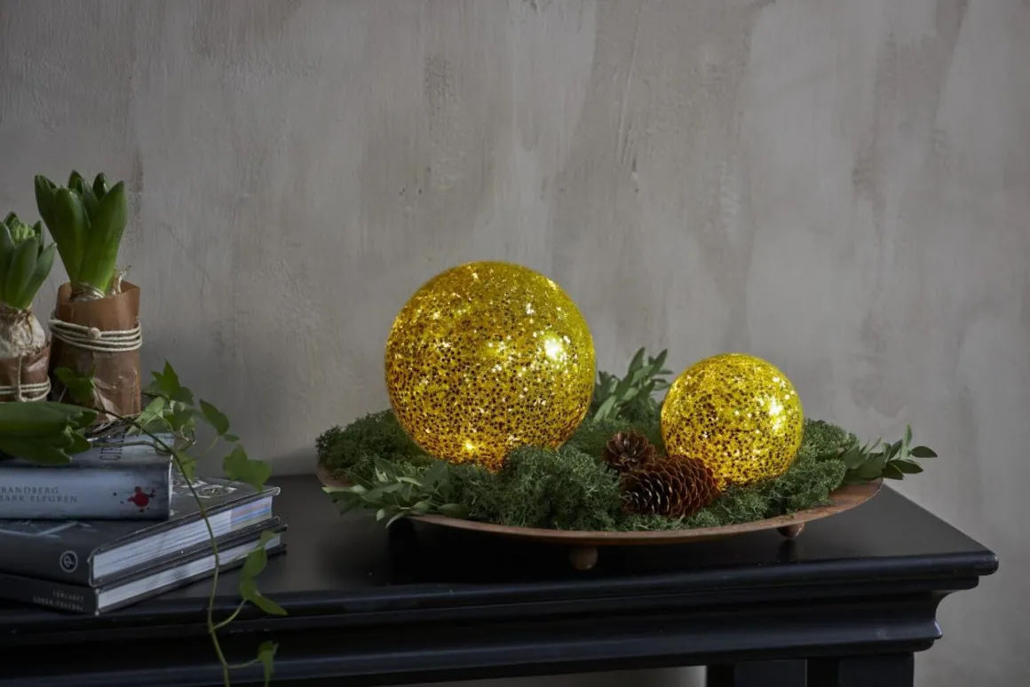 STAR FALL Glasdekoration Batteri 15cm Guld