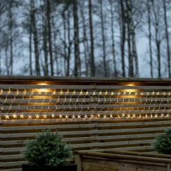 STARNET Ljusnät 4,8*0,4m 160LED IP44 Varmvit/Transparent