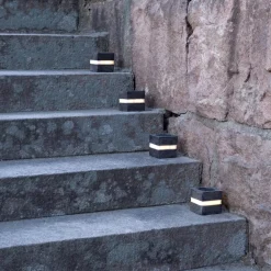 STONECUBE Solcellsdekoration 2-pack 8,5cm Grå