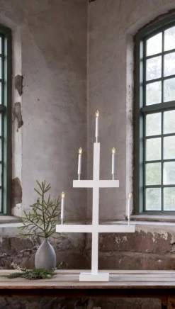 STORM Träljusstake 118cm Vit