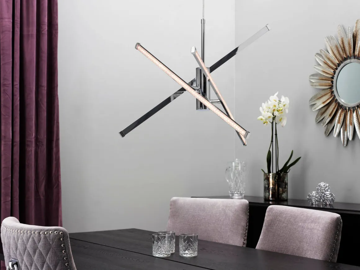 STRAZZA LED Takpendel Stepdim 62cm Krom/Silikon/Glitter