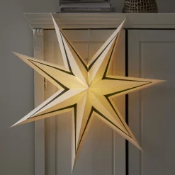 STRIPE Pappersstjärna 77cm Grön/Vit