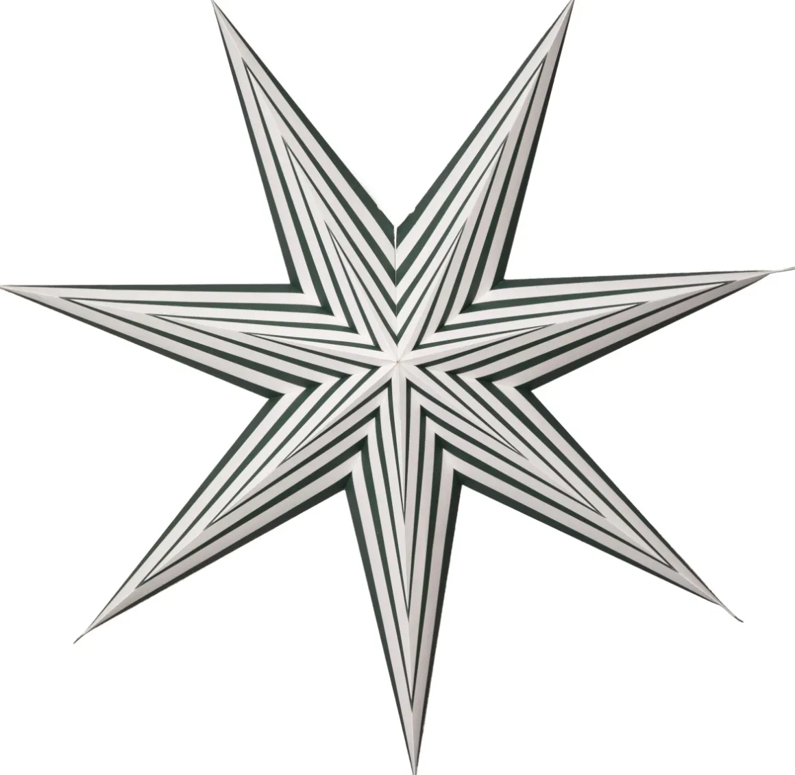 STRIPE Pappersstjärna 60cm Grön/Vit