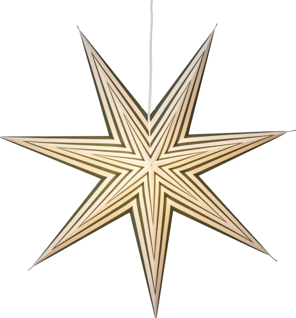 STRIPE Pappersstjärna 60cm Grön/Vit