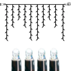 SYSTEM LED EXTRA Istappsslinga 2m 100LED Kallvit/Svart IP44