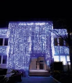 SYSTEM LED EXTRA Ljusgardin 2m 102LED Kallvit/Svart IP44