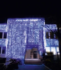 System LED Ljusgardin Extra 1x4m 204LED Svart/Kallvit