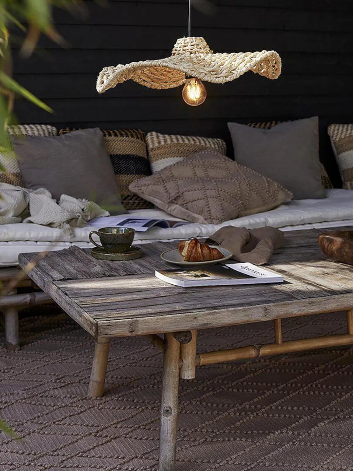 TALI Takpendel 46,5cm Raffia Natur