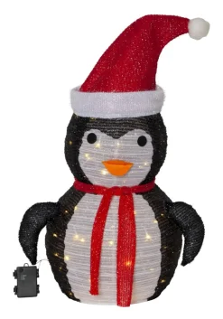 TECIDY Utomhusdekoration Pingvin Batteri 70cm Vit/Svart