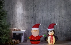 TECIDY Utomhusdekoration Pingvin Batteri 70cm Vit/Svart