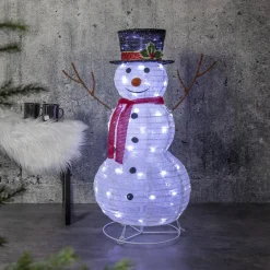 TECIDY Utomhusdekoration Snögubbe 90cm Vit