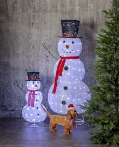 TECIDY Utomhusdekoration Snögubbe 90cm Vit