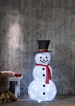 TECIDY Utomhusdekoration Snögubbe 1,2m Vit/Svart