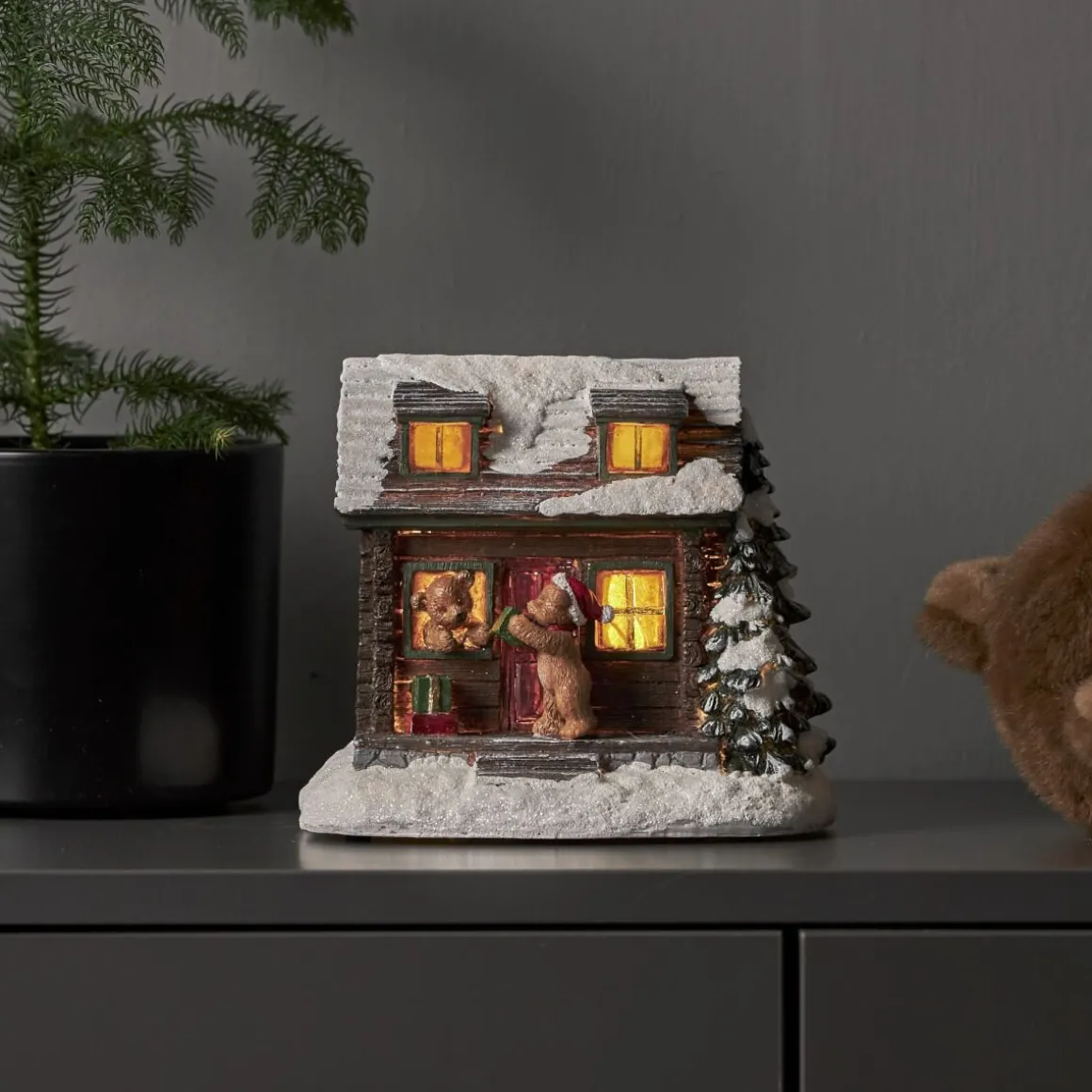 TEDVILLE Björnlek Hus Batteri 18cm Flerfärgad