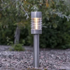 TERNI Solcells-pollare 42cm Silver