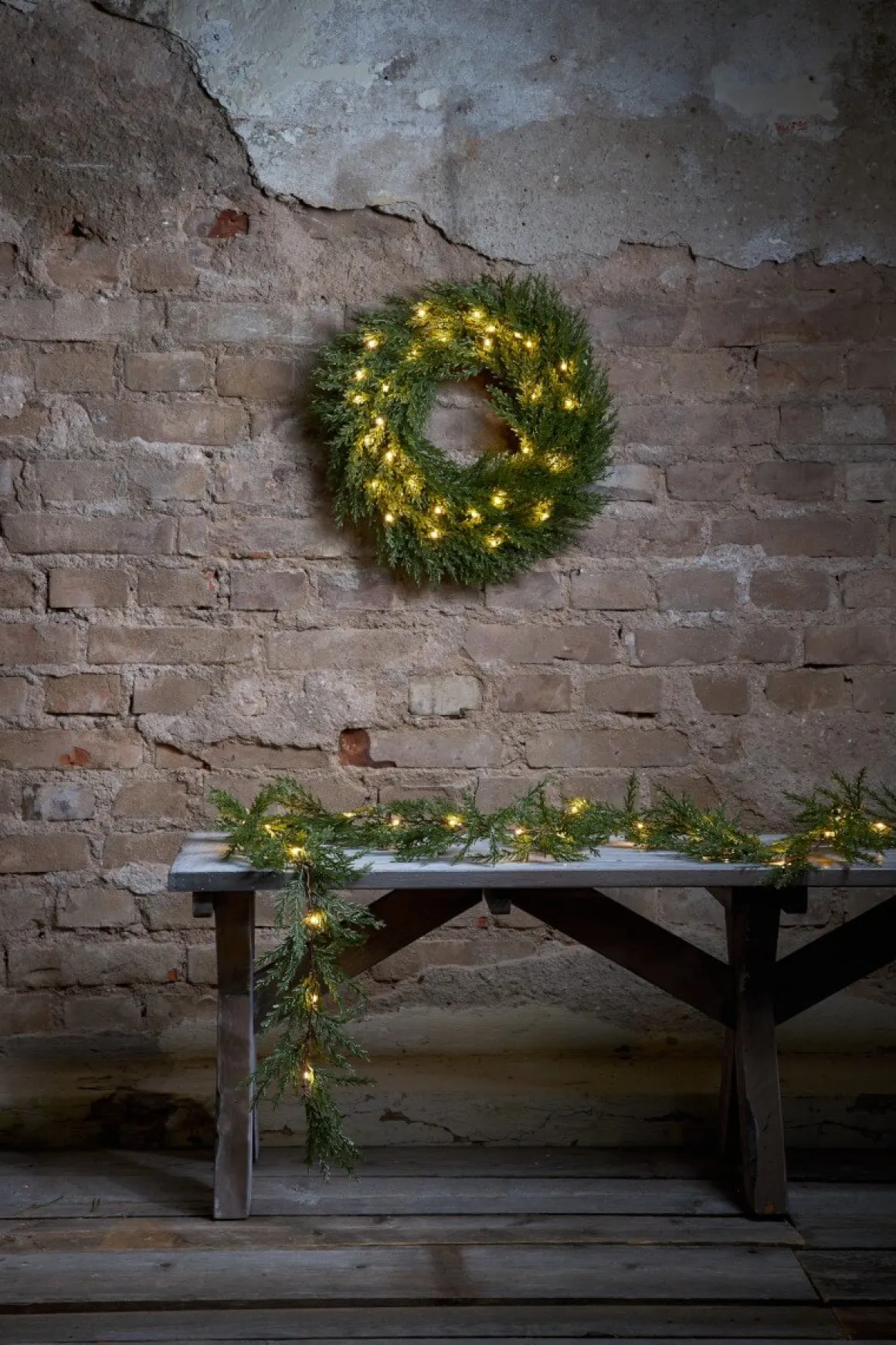 THUJA Girland Batteri 180cm Grön IP44