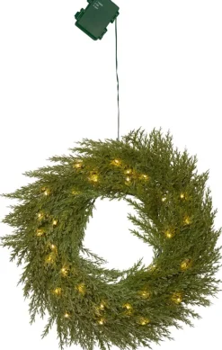 THUJA Krans Batteri 45cm 30LED Grön IP44