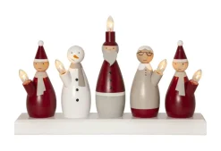 TOMTEFAMILJ Ljusstake 5L 33,5cm Flerfärgad