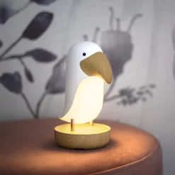 TOUCAN BIRD Nattlampa LED Batteri 20cm Vit