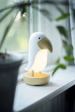 TOUCAN BIRD Nattlampa LED Batteri 20cm Vit